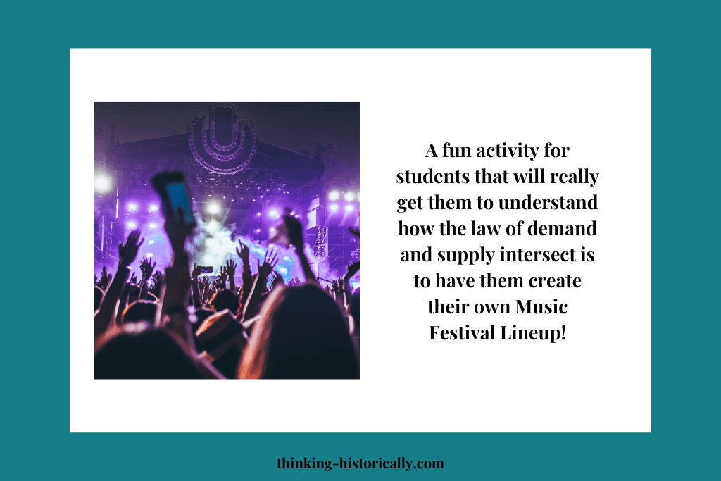 An image with text that explains that students can create their own Music Festival Lineup